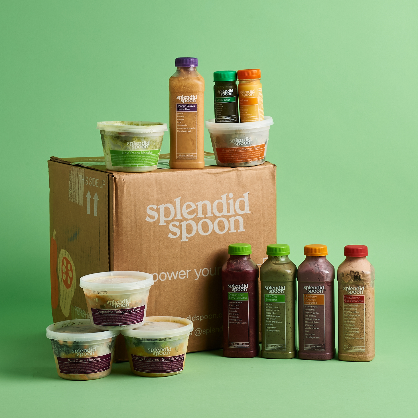 Splendid Spoon August 2020 all meals unpacked from box